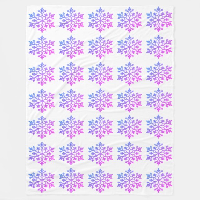 Colorful Snöflingor Fleece Blanket (Framsidan)