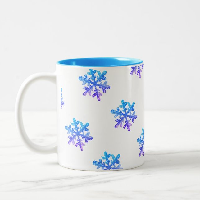 Colorful Snöflingor Gift Mugg (Vänster)