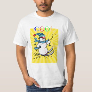 Colorful Snögubbe Skiing   Lussöt snögubbe   ski T Shirt