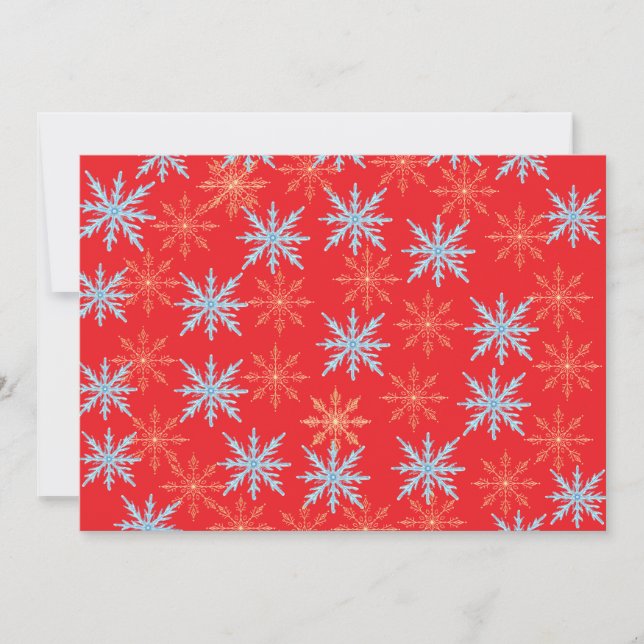 Colorful Snowflake Pattern Christmas Party Invitat Inbjudningar (Framsida)