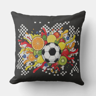 Colorful Soccer Checkerboard Kudde