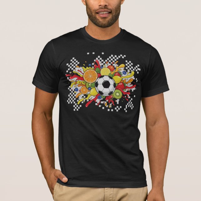 Colorful Soccer Checkerboard T Shirt (Framsida)