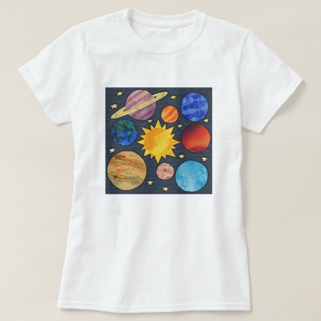 Colorful Solar System T Shirt (Design framsida)