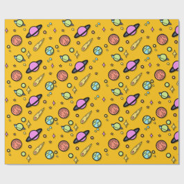 Colorful Space Doodle Wrapping Paper Presentpapper