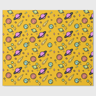 Colorful Space Doodle Wrapping Paper Presentpapper