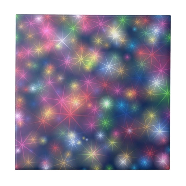 Colorful Sparkles Party Lights Kakelplatta (Framsidan)