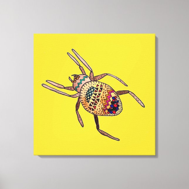 Colorful Spider arachnid art Canvastryck (Framsida)