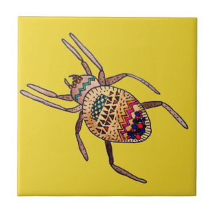 Colorful Spider arachnid art Kakelplatta