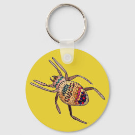 Colorful Spider arachnid art Nyckelring