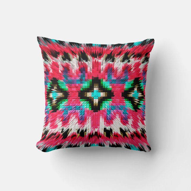Colorful spiky kaleidoscopic patternabstrakt, art. kudde (Framsida)