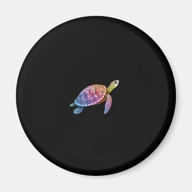 Colorful Splash Eastern Box Turtle (3) Magnet (Framsidan)