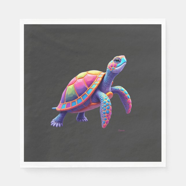 Colorful Splash Eastern Box Turtle (4) Pappersservett (Framsidan)