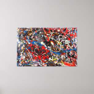 COLORFUL SPLATTER II - Åtgärdsmålning -Abstrakt- Canvastryck