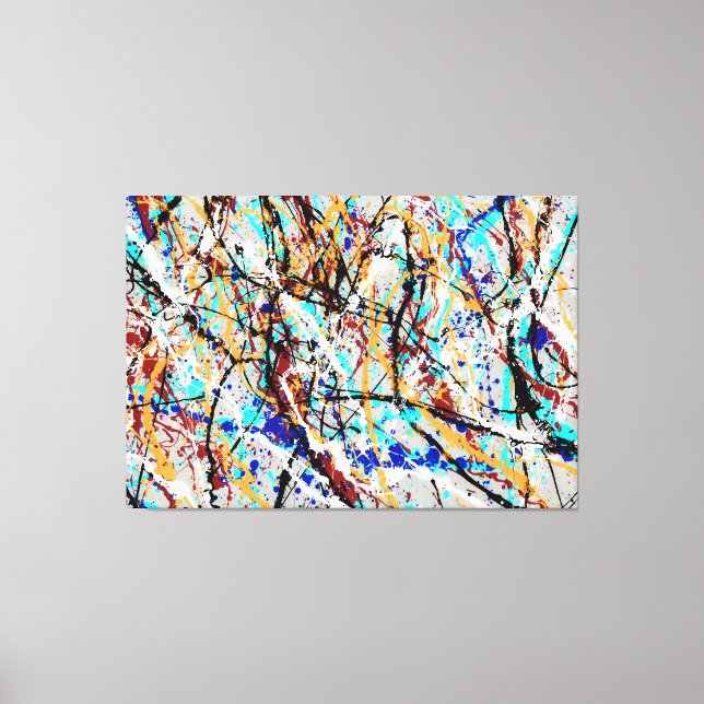 COLORFUL SPLATTER LI - Åtgärdsmålning -Abstrakt- Canvastryck (Framsida)