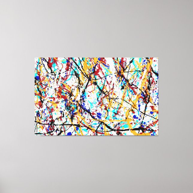 COLORFUL SPLATTER LXIII - Åtgärdsmålning - Canvastryck (Framsida)