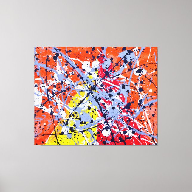 COLORFUL SPLATTER XXI - Åtgärdsmålning -Abstrakt- Canvastryck (Framsida)