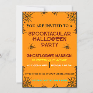 COLORFUL SPOOKTACULAR HALLOWEEN FEST MAGNETISK INBJUDNINGSKORT