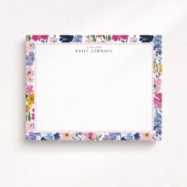 Colorful Spring Floral Border Note Card Inbjudningar