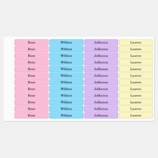 Colorful Spring Pastel Name Klistermärke