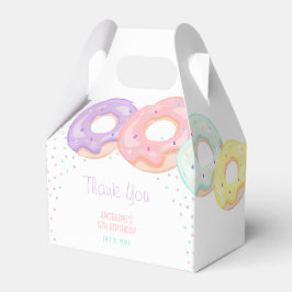 Colorful Sprinkle Donuts Kids Birthday Favor Presentaskar
