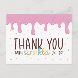 Colorful Sprinkles Donut Tack Vykort