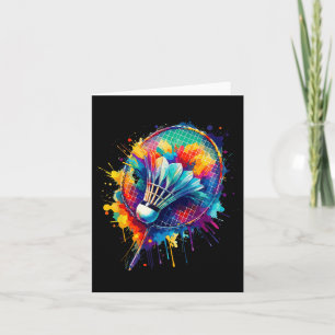 Colorful Stänk Art Badminton Player Shuttle Badmi Kort
