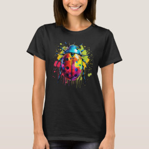 Colorful Stänk Art Ladybug Nature Älskare T Shirt
