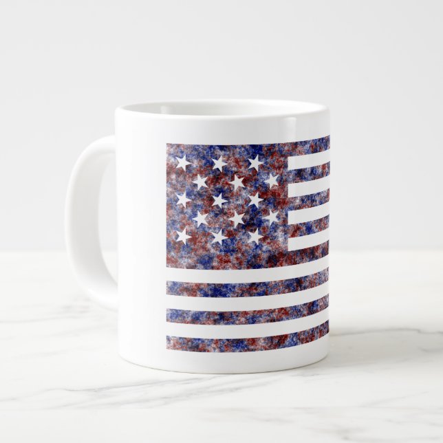 Colorful Star-Spangled Banner America Flagga Jumbo Mugg (Framsida vänster)