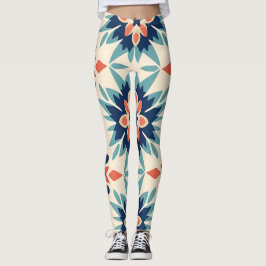Colorful Starburst Ikat Mönster Leggings