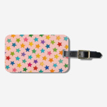 Colorful stars luggage tag.
