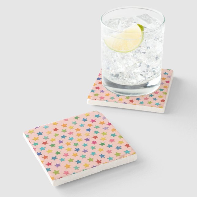 Colorful stars stone coasters. stenunderlägg (Sidan)