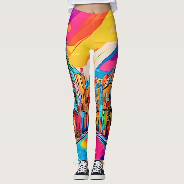 Colorful Street Vibes Leggings (Framsida)