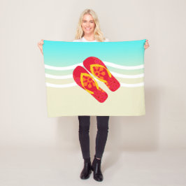 Colorful Summer Beach Flinflip flops Beach Blanket Fleecefilt