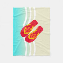 Colorful Summer Beach Flinflip flops Beach Blanket Fleecefilt