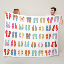 Colorful Summer Beach Flinflip flops Beach Blanket Fleecefilt