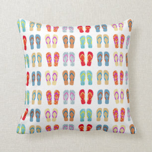 Colorful Summer Beach Flinflip flops Dekorativ kud Kudde