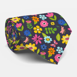 Colorful Summer Blommigt Neck Tie Slips