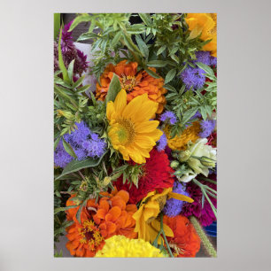 Colorful Summer Bouquet Poster