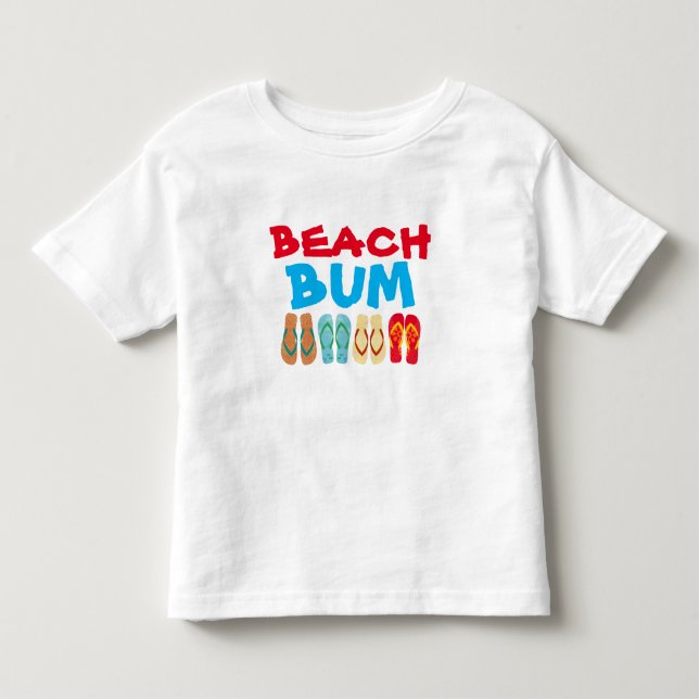 Colorful Summer Flinflip flops Beach Bum Kids T Sh Tröja (Framsida)