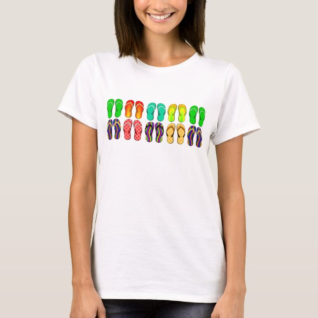 Colorful Summer Flinflip flops Tee (Framsida)