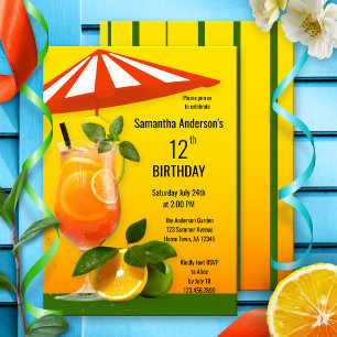 Colorful Summer Garden Birthday Inbjudningar