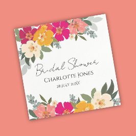 Colorful Summer Garden Bright Blommigt Bride Showe Pappersservett