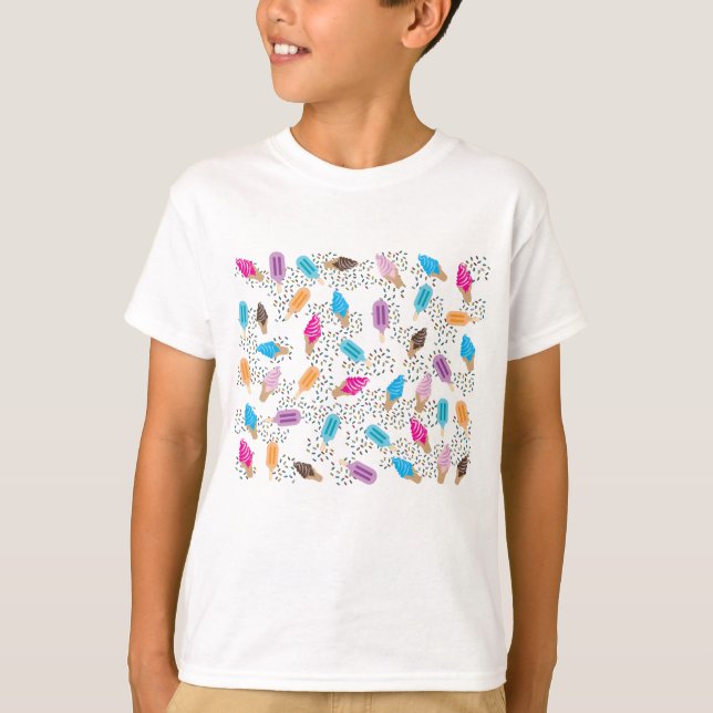 Colorful Summer Ice Cream Mönster T Shirt (Framsida)