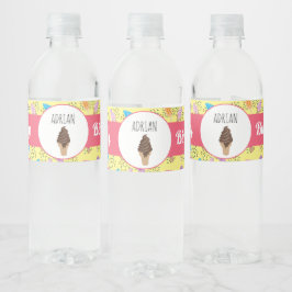 Colorful Summer Ice Cream Mönster Vattenflaskor Etikett