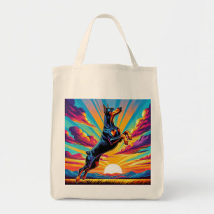 Colorful Sunset Doberman Tygkasse