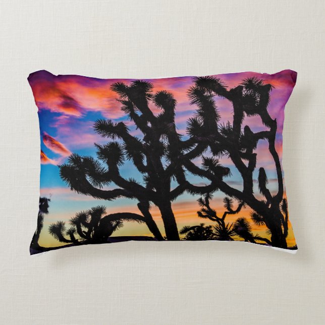 Colorful Sunset Joshua Träd Pillow Prydnadskudde (Framsidan)