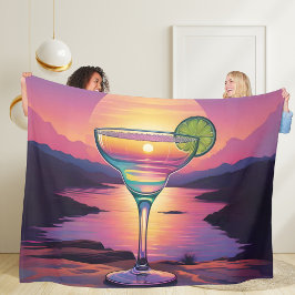 Colorful Sunset Margarita Fleecefilt