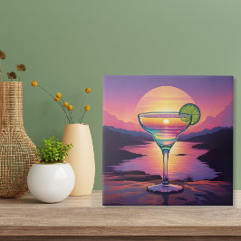 Colorful Sunset Margarita Kakelplatta
