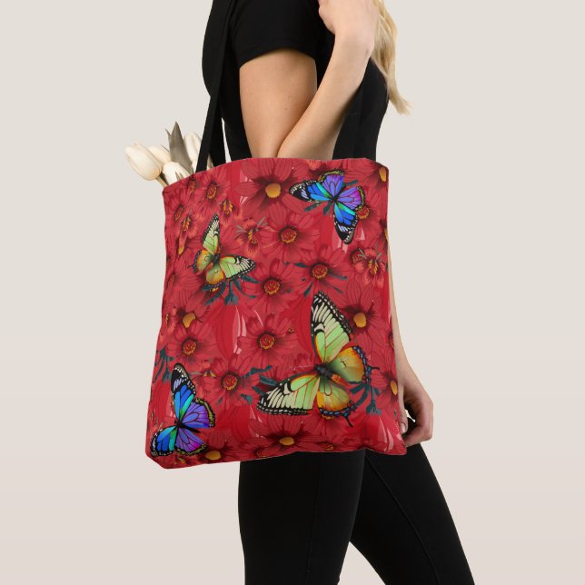 Colorful Swallowtail Butterflies Custom Monogram  Tygkasse (Närbild)