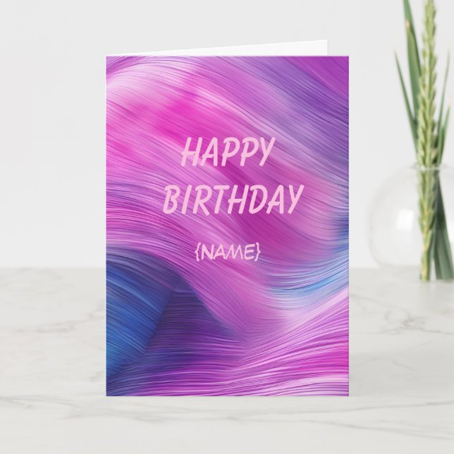 Colorful Swirl Personalized Name  Kort (Framsida)